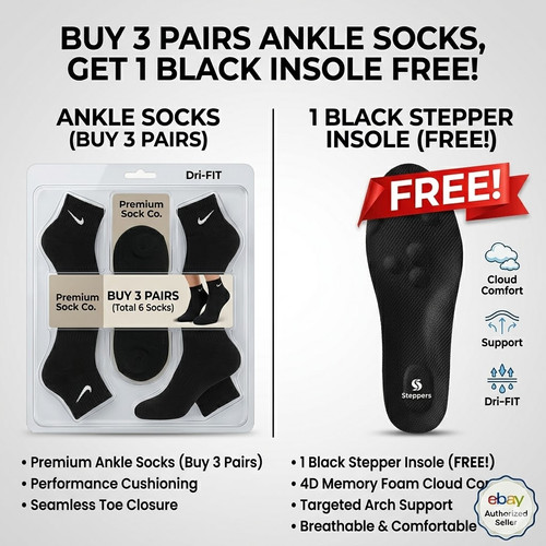 Nike black ankle socks - black, bundle