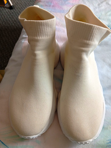 Ivory mid top slip sock - top,