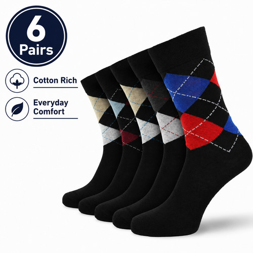 Mens pairs cotton rich - 6, socks
