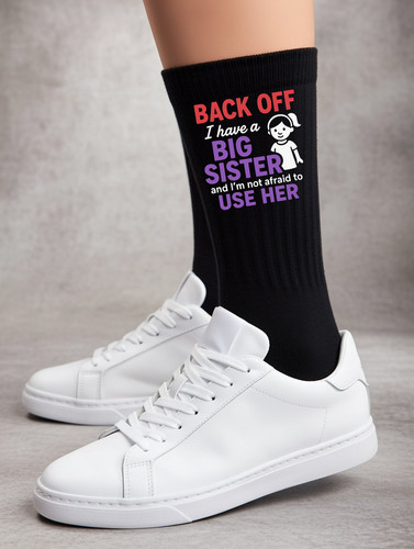 Funny sibling socks back off - back,