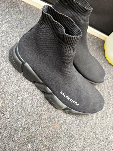 Black sock trainers slip - black,
